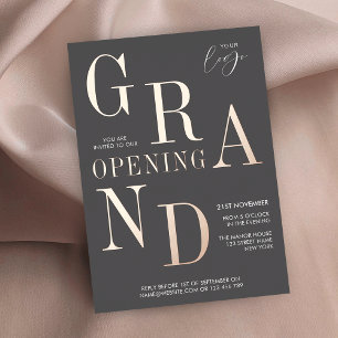 Invitación Con Relieve Metalizado Logotipo de fiesta de lanzamiento de empresa elega