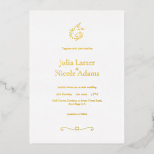 Invitación Con Relieve Metalizado Lord Ganesh Boda Minimalista hindú simbólico