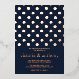Invitación Con Relieve Metalizado Los puntos modernos de la polka Bodas reales