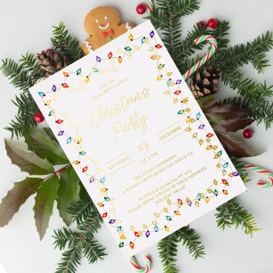Invitación Con Relieve Metalizado Luces Brillantes Foto Familiar Navideña Fiesta de 