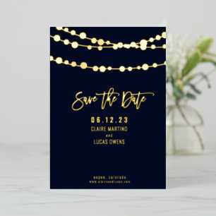 Invitación Con Relieve Metalizado Luces de Cadena de Papel de Estaño para Salvar la 