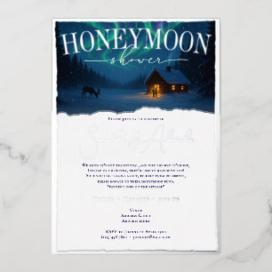 Invitación Con Relieve Metalizado Luces de Invierno de Canadá Regalo para Bodas de P
