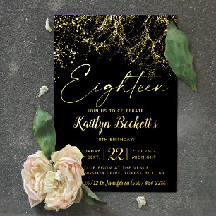 Invitación Con Relieve Metalizado Luces Modernas Cumpleaños 18 Fiesta Real
