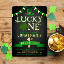 Lucky One Chalkboard 1Cumpleaños Real