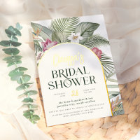 Luminoso Arco Floral Tropical Moderno Ducha Bridal