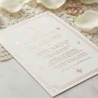 Luna y Estrellas Signo Celeste Dorado Boda