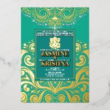 LuxGlitter Peacock Gold Boda hindú Ganesha