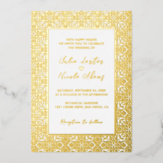 Invitación Con Relieve Metalizado Luxury Aesthetic Geometrical Mandala Wedding