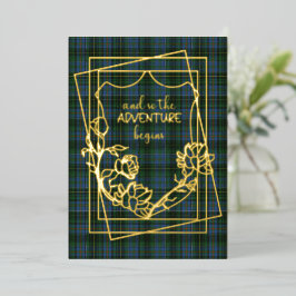 Invitación Con Relieve Metalizado MacInnis Tartan Plaid Boda