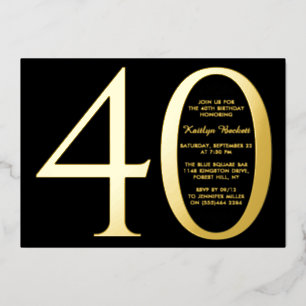 Invitación Con Relieve Metalizado Magnífica tipografía simple Cumpleaños Real