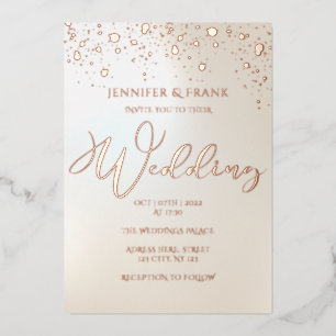 Invitación Con Relieve Metalizado Mancha de papel de aluminio de oro real moderno el