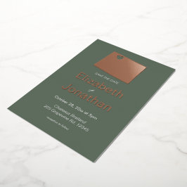 Invitación Con Relieve Metalizado Mapa de Colorado Boda de Destino Guardar la Fecha