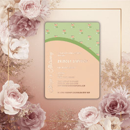 Invitación Con Relieve Metalizado marchas de moda boho y ducha matrimonial