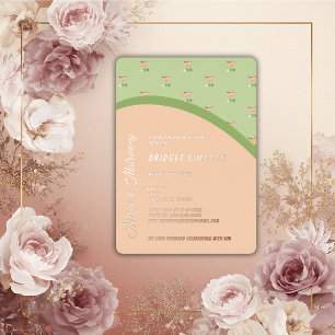 Invitación Con Relieve Metalizado marchas de moda boho y ducha matrimonial