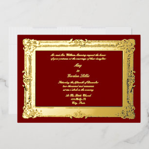 Invitación Con Relieve Metalizado Marco de estilo barroco rococó de la era victorian