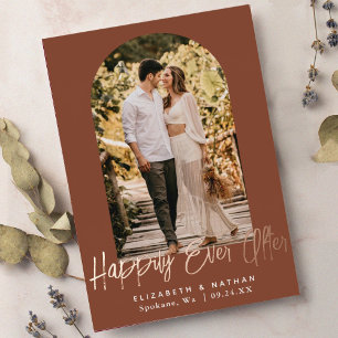 Invitación Con Relieve Metalizado Marco de foto de arco de boda Felices para siempre