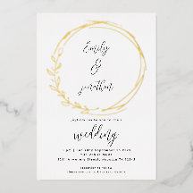 Marco de hoja de laurel con letra Artsy para boda 