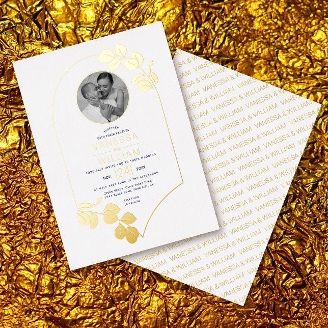 Invitación Con Relieve Metalizado Marco inspirado en joyas, deja boda fotográfico bl (Subido por el creador)