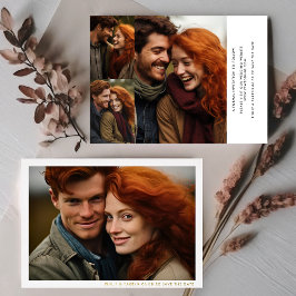 Invitación Con Relieve Metalizado Marco Minimalista Moderno para Guardar Fecha con M