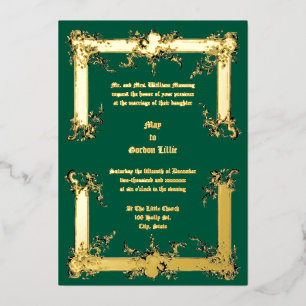 Invitación Con Relieve Metalizado Marco rococó barroco rococó Rocaille Frame aproxim