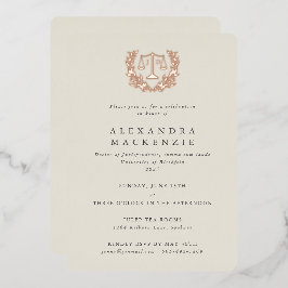 Invitación Con Relieve Metalizado Marfil JD Law Escales+Laurel Wreath Partido de Gra