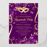 Mariposa de Máscara Quinceañera Púrpura