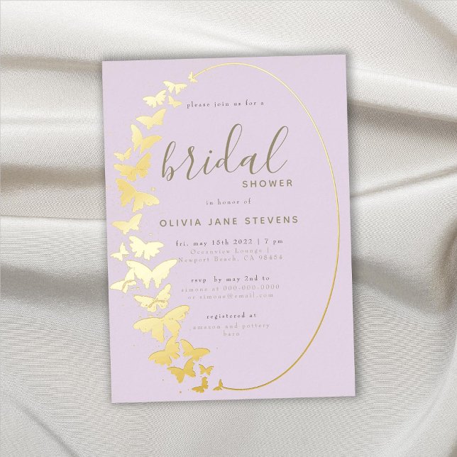 Invitación Con Relieve Metalizado Mariposa Despedida de Soltera Lila Elegante Boho D (Subido por el creador)