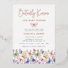 Invitación Con Relieve Metalizado Mariposa elegante