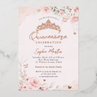 Mariposa Rosa de Oro Rosado Blooming Quinceanera