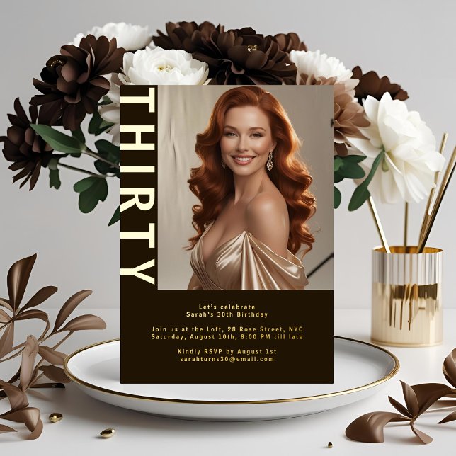Invitación Con Relieve Metalizado Marrón de lujo rústico y Relieve metalizado 30 (Subido por el creador)