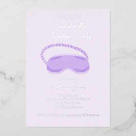 Invitación Con Relieve Metalizado Máscara morada de sueño Fiesta de soltera