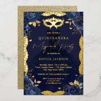 Mascarada Fiesta Naval Vestido Floral Quinceanera