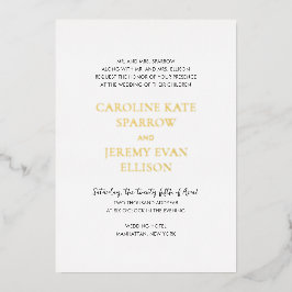 Invitación Con Relieve Metalizado Matrimonio elegante y limpio