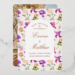 Invitación Con Relieve Metalizado Maximalismo Botánico Salvaje