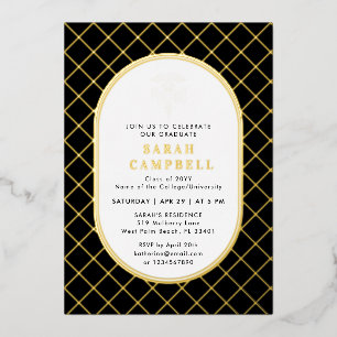 Invitación Con Relieve Metalizado Médico de PharmD de Patrón de Comprobación de Grad