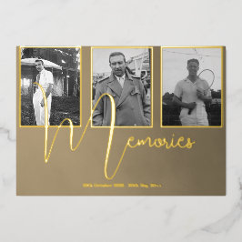 Invitación Con Relieve Metalizado Memorial funeral moderno 4 Foto