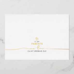 Invitación Con Relieve Metalizado Mensaje de boda a mis suegros