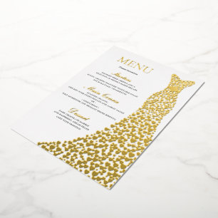 Invitación Con Relieve Metalizado Menú de boda, fiesta de cumpleaños o ducha de novi