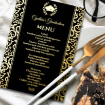 Menú de cena de graduación con marco de papel de a