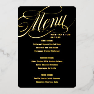Invitación Con Relieve Metalizado Menú Tan Elegante Real