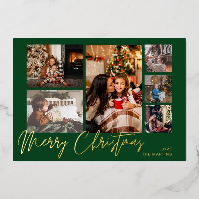 Invitación Con Relieve Metalizado Merry Christmas Relieve metalizado dorado Multi Ph (Anverso)