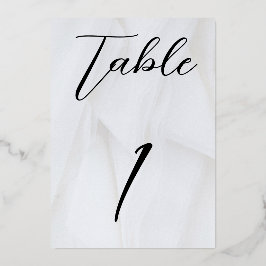 Invitación Con Relieve Metalizado Mesa de papel de aluminio blanco/plata n.º 1