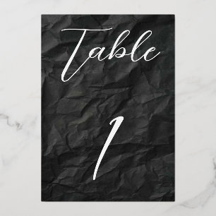 Invitación Con Relieve Metalizado Mesa de papel de aluminio negro/plata n.º 1