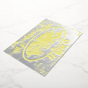 Invitación Con Relieve Metalizado Mi héroe de la vida silvestre