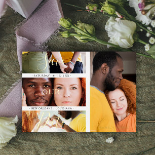 Invitación Con Relieve Metalizado Minimalist Romantic 4 Wedding Engagement Photos