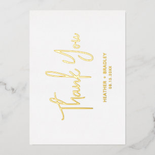 Invitación Con Relieve Metalizado Minimalista Boda moderno Gracias