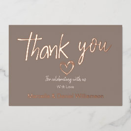 Invitación Con Relieve Metalizado Minimalista corazón moderno y agradecimiento de bo