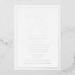 Invitación Con Relieve Metalizado Minimalista elegante ducha de novias en Relieve me