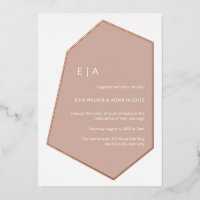 Minimalista Geo Gem Polvo Rosa Boda Rose Gold