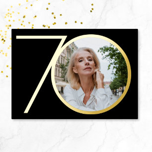 Invitación Con Relieve Metalizado Moda de fotografía Personalizado moderna Oro negro